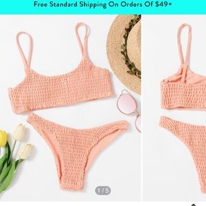 SHIEN Smocked peach bikini